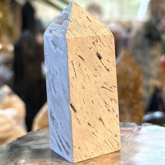 🎄SALE🎄Mexico Agate 4 Sided Crystal Point With Druzy! - Picture 5 of 7